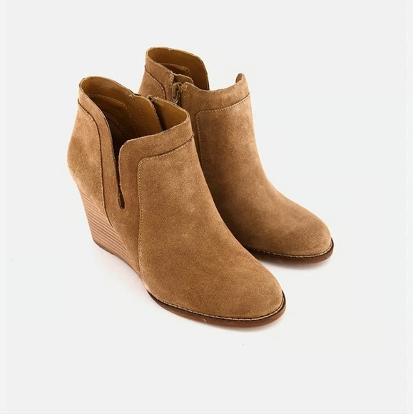 Lucky Brand Yabba Stacked Wedge Ankle Booties - Picture 1 of 6